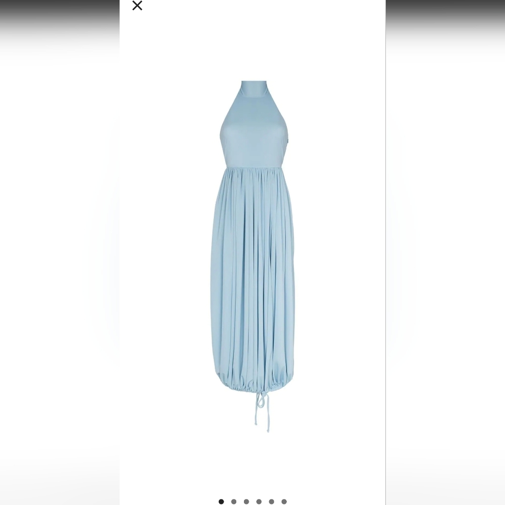 Aleksandre Akhalkatsishvili light blue gathered halterneck dress